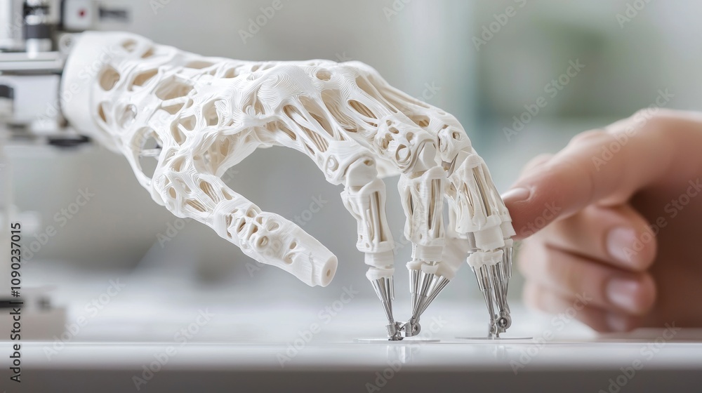 A 3D-printed prosthetic hand.